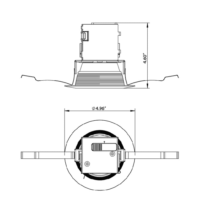 Elite RJL437 4" LED Recessed Remodel Baffle Downlight, 5CCT Selectable