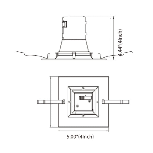 Elite RJL485 4" LED Square Recessed Remodel Downlight, 5CCT Selectable