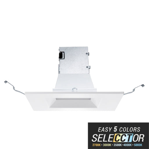 Elite RJL487 4" LED Square Recessed Remodel Baffle Downlight, 5CCT Selectable