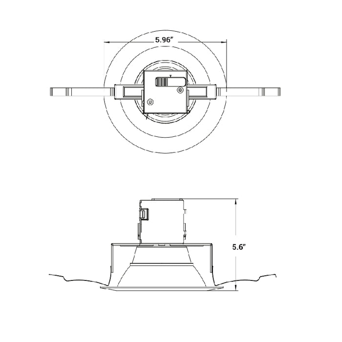 Elite RJL537 5" LED Recessed Remodel Baffle Downlight, 5CCT Selectable