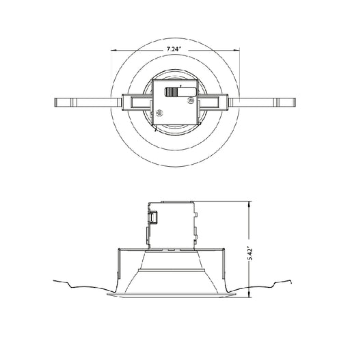 Elite RJL637 6" LED Recessed Remodel Baffle Downlight, 5CCT Selectable