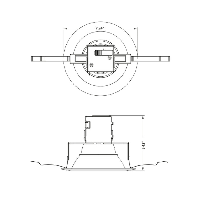 Elite RJL637 6" LED Recessed Remodel Baffle Downlight, 5CCT Selectable