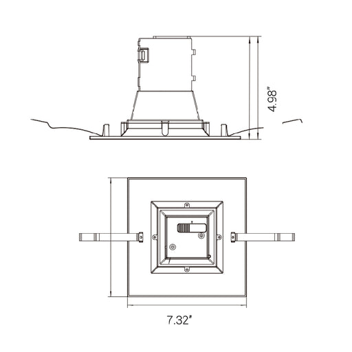 Elite RJL685 6" LED Square Recessed Remodel Downlight, 5CCT Selectable