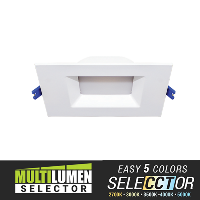 Elite RPL685 6" Square Smooth Reflector LED Downlight, Lumens & CCT Selectable