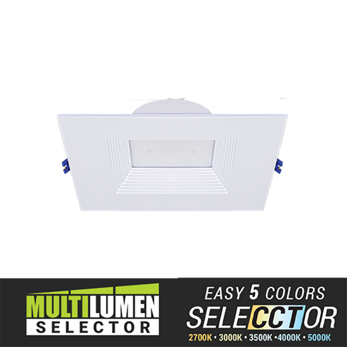 Elite RPL687 6" Square Baffle LED Downlight, Lumens & CCT Selectable