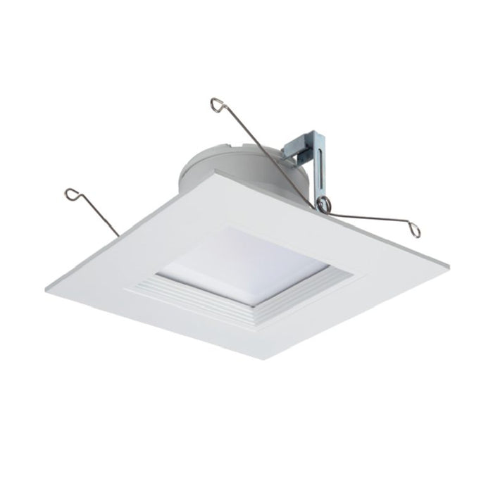 Halo RSQ6 6" LED Square Recessed Baffle Trim, CCT Selectable 600/900 Lumens, 90 CRI, Dimming, Matte White