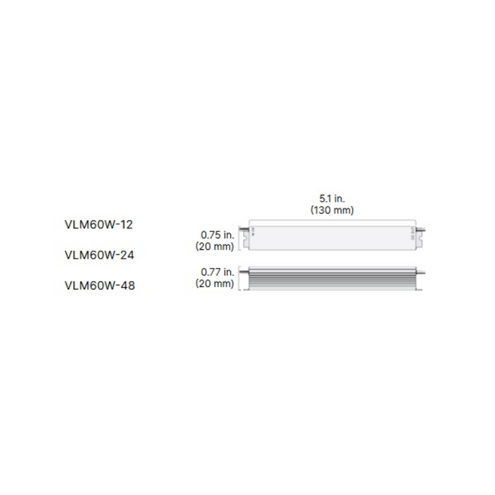 Diode LED VLM Series 12V 60W Constant Voltage LED Driver with NEMA3R Junction Box