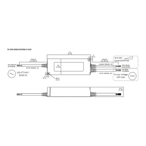 Diode LED 24V 60W Commercial Grade 0-10V Dimmable Driver