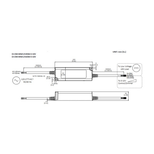 Diode LED 12V 40W Commercial Grade 0-10V Dimmable Driver