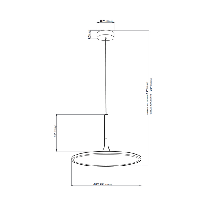 VONN VMC31810 Salm 1-lt 17" LED Chandelier