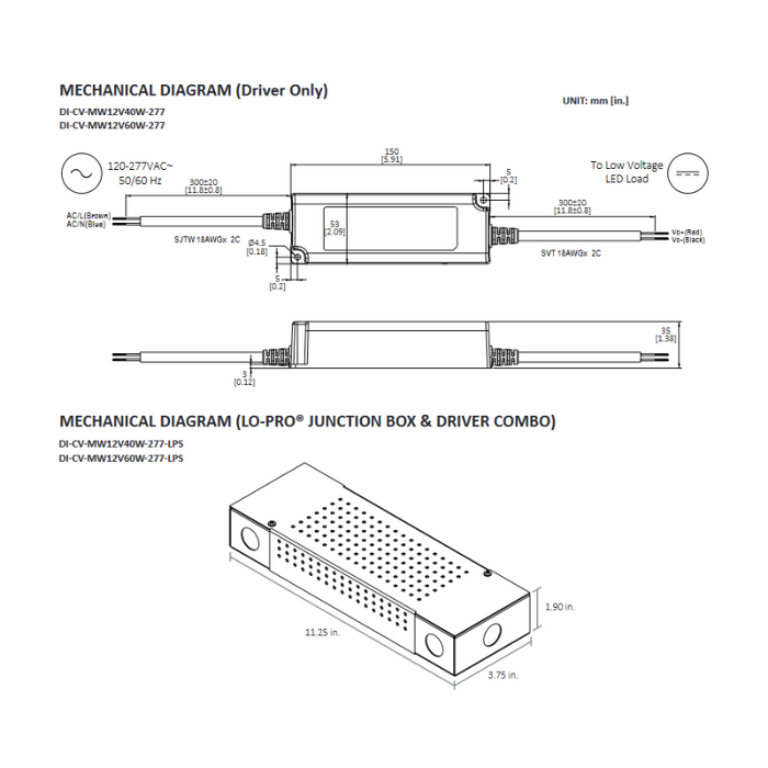 Diode LED 12V 60W Constant Voltage LED Driver with Junction Box