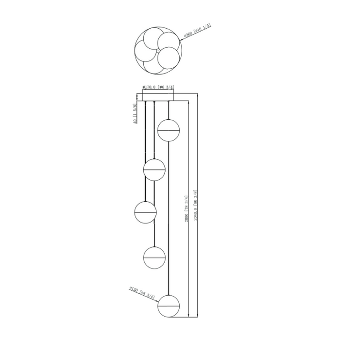 VONN VAC3285 Artisan Ravello 5-lt 10" Integrated LED Chandelier