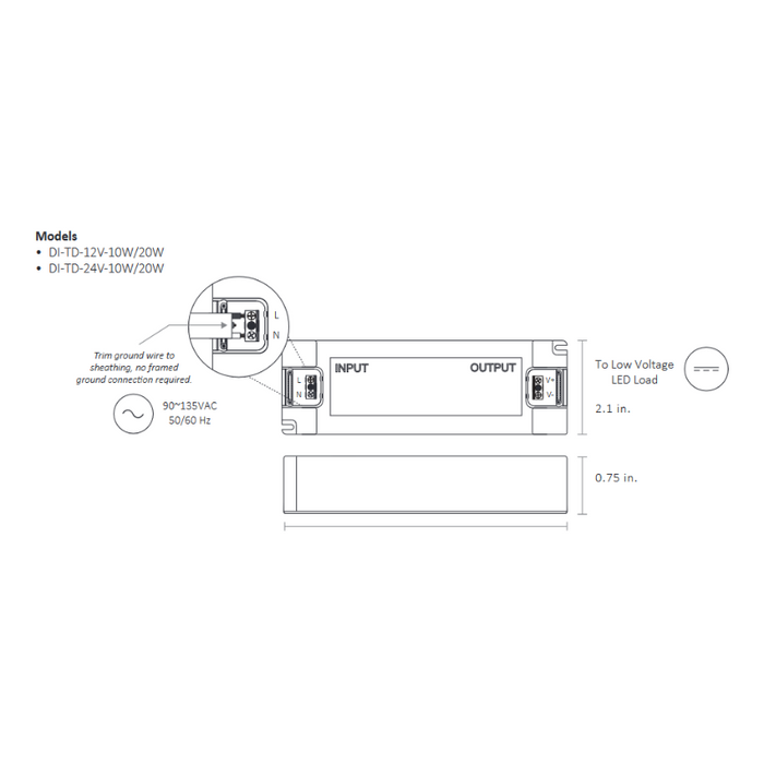 Diode LED OMNIDRIVE 12V 10W Electronic Dimmable Driver