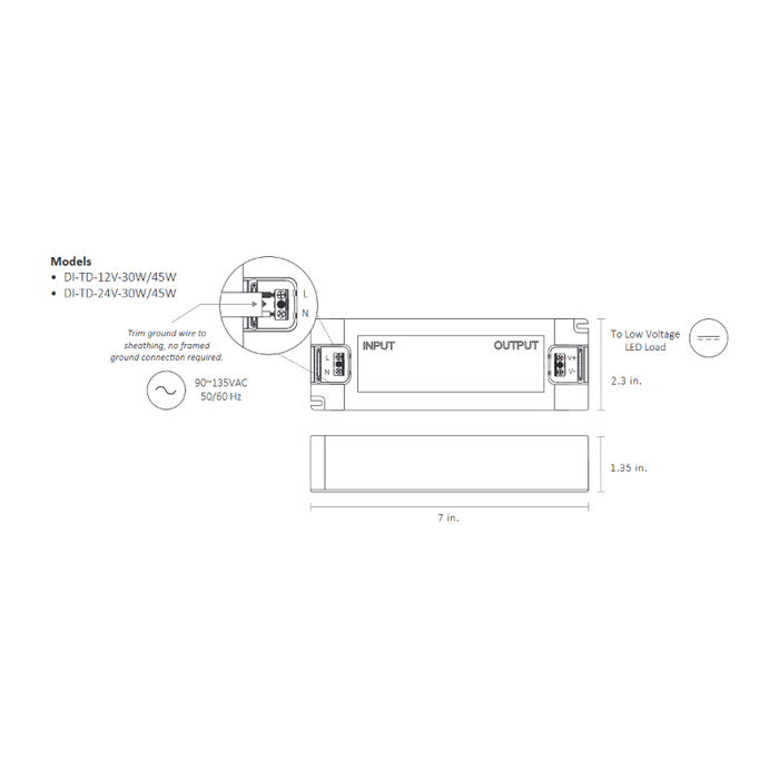 Diode LED OMNIDRIVE 12V 45W Electronic Dimmable Driver with NEMA3R Junction Box