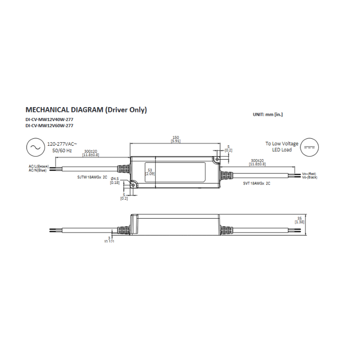 Diode LED 12V 60W Constant Voltage LED Driver with NEMA3R Junction Box