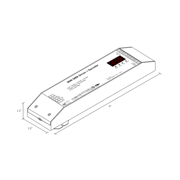 Diode LED 24V 96W DMX Decoder with Built-In LED Driver with NEMA3R Junction Box