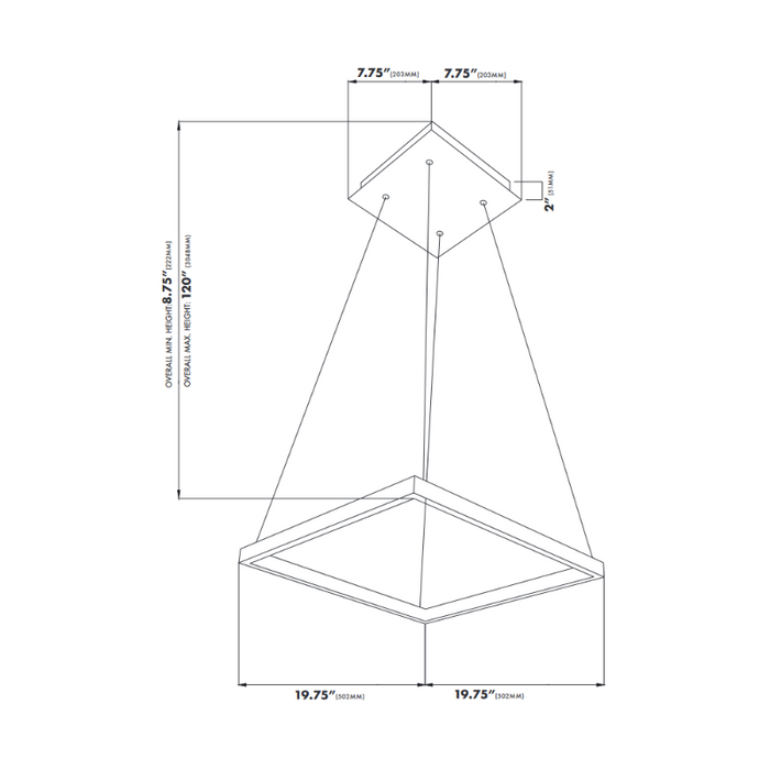 VONN VMC31620 Atria 1-lt 20" LED Chandelier