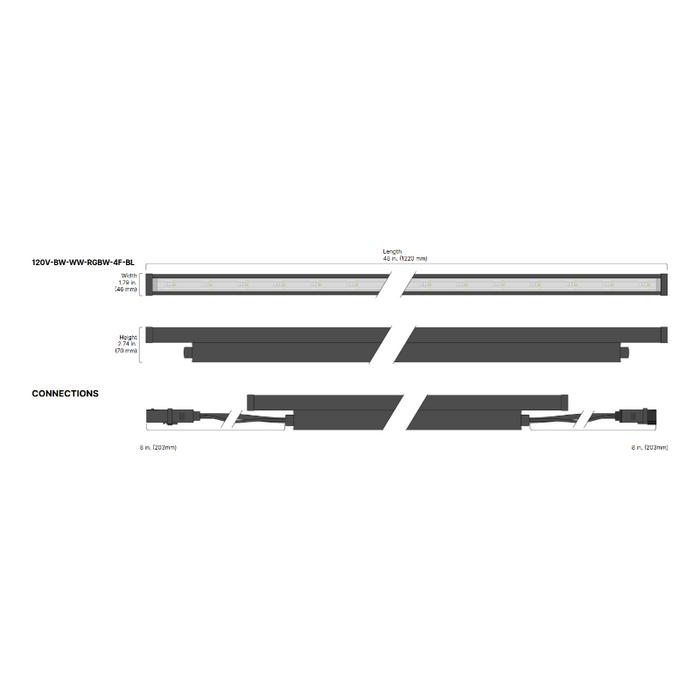 Diode LED BROADWAVE 4-Ft 25W LED Wall Washer, RGBW