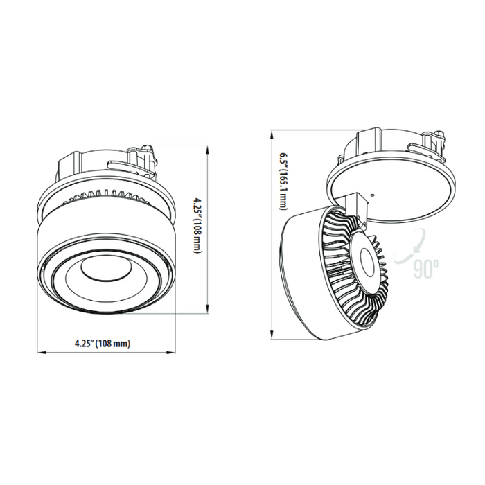 VONN VMDL000701A020 4" 20W ORBIT LED Flush Mounted Adjustable Downlight