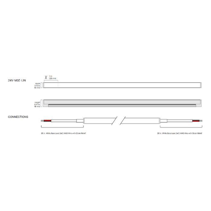 Diode LED Linaire Flex 24V 1.9W/Ft, 16.4Ft LED Linear Light, Micro Side Bend