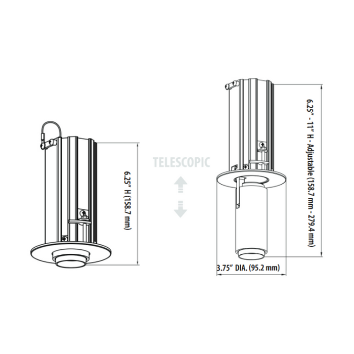 VONN VMDL003001B012 4" 12W TELESCOPICA LED Adjustable Recessed Spotlight