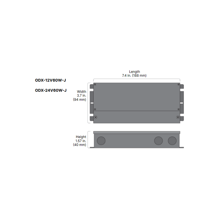 Diode LED OMNIDRIVE X 12V 60W Electronic Dimmable Driver with Junction Box