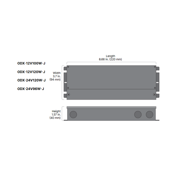 Diode LED OMNIDRIVE X 12V 100W Electronic Dimmable Driver with Junction Box