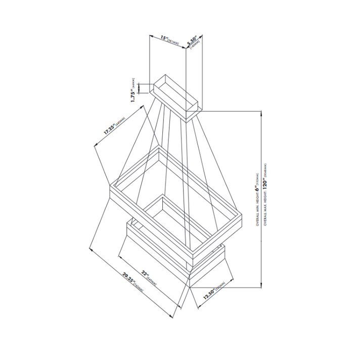 VONN VMC31710 Atria Duo 2-lt 29" LED Chandelier