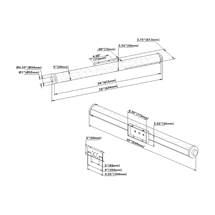 VONN VMW11300 Procyon 1-lt 25" Integrated LED Vanity Light