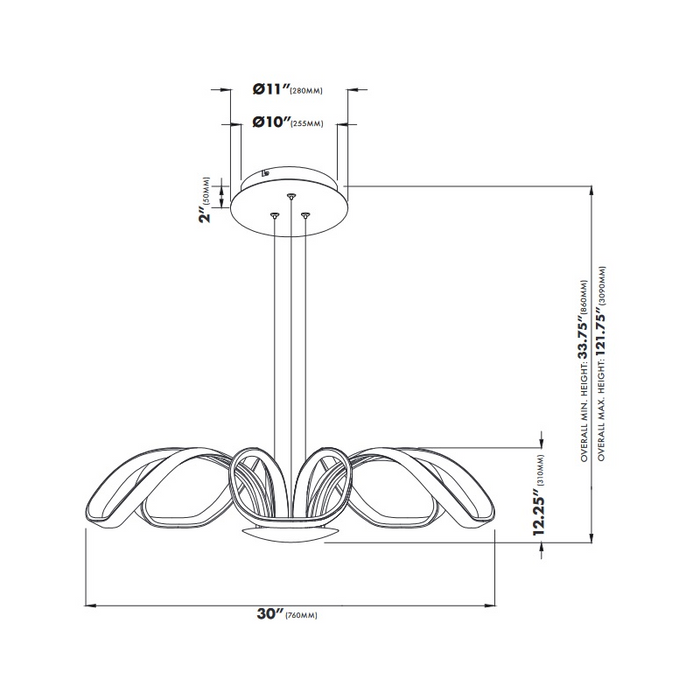 VONN VMC32420 Capella 6-lt 30" LED Chandelier