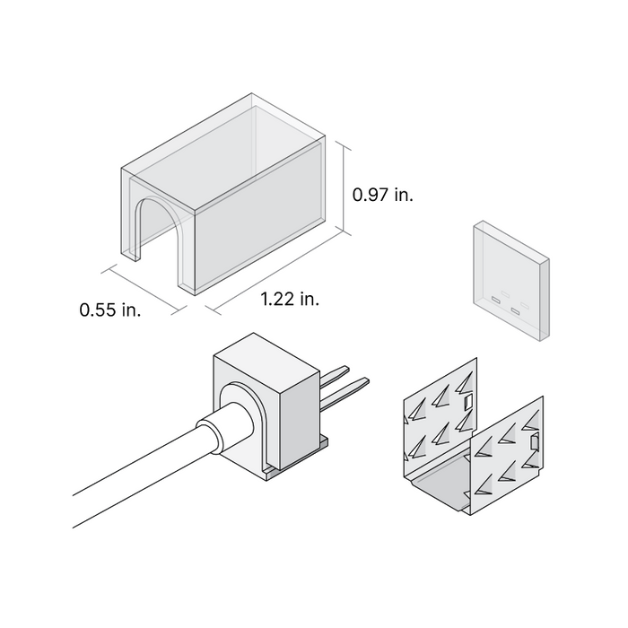 Diode LED Linaire Flex Side Bend Field Connector, Straight