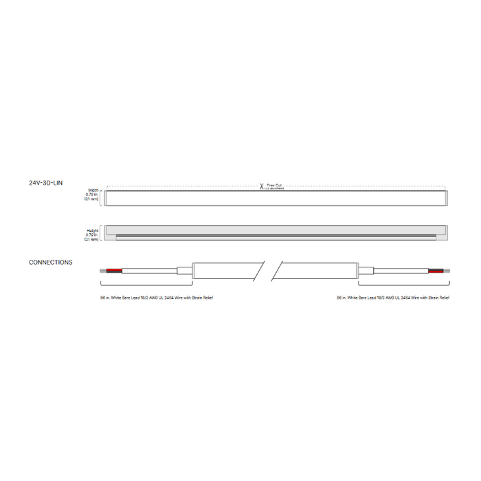 Diode LED Linaire Flex 24V 3.2W/Ft, 32.8Ft LED Linear Light, 3D Bend