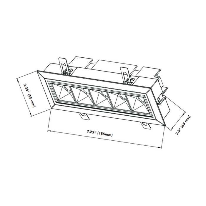 VONN VMDL000605C012 7" RUBIK 5 Lights LED Adjustable Recessed Downlight with Trim