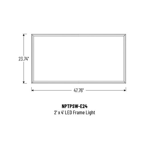 Nora NPTPSW-E24 2x4 LED Frame Light, Lumens & 3CCT Selectable