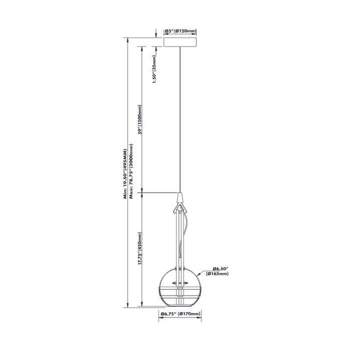 VONN VAP2171 Artisan Bari 1-lt 7" Integrated LED Pendant