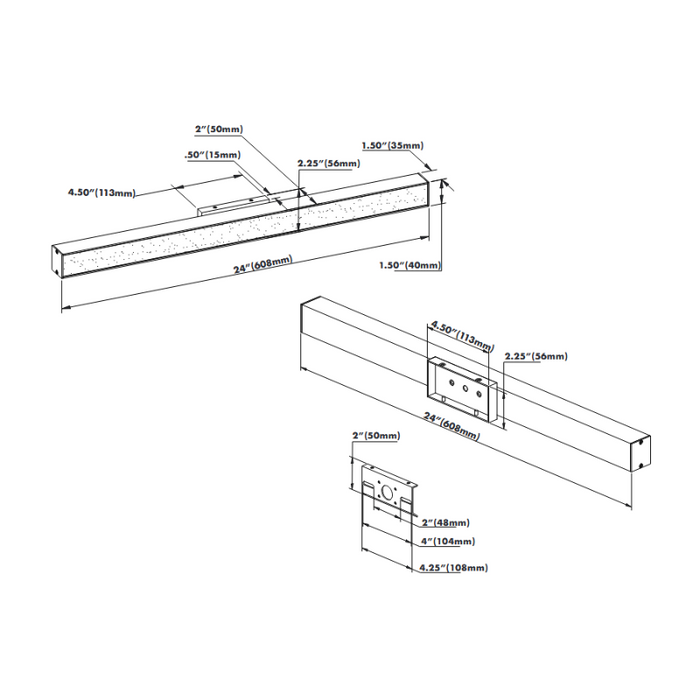 VONN VMW11024 Procyon 1-lt 24" Integrated LED Vanity Light