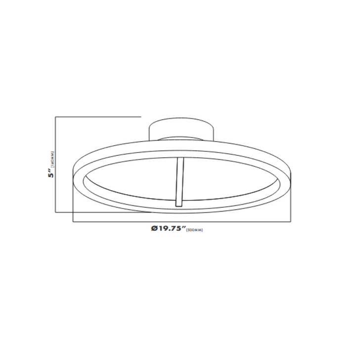 VONN VMCF41300 Zuben 1-lt 20" Integrated LED Semi Flush Mount