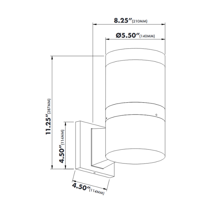 VONN VOW1756 Modern 5W Integrated LED Wall Sconce