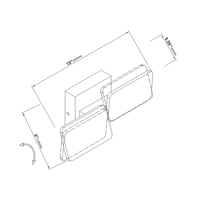 VONN VMW17200 Eclipse 2-lt 12" Integrated LED Wall Sconce