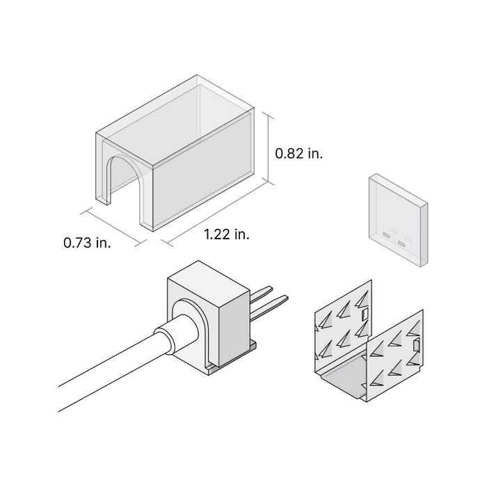 Diode LED Linaire Flex Top Bend Field Connector, Straight