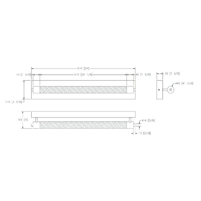 VONN VMW11800 Procyon 1-lt 24" Integrated LED Vanity Light