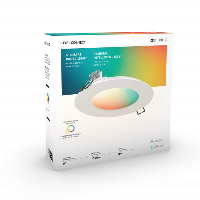 Dals SM-PNL6 Excel Smart 6" Smart Recessed Panel Light, RGB+CCT