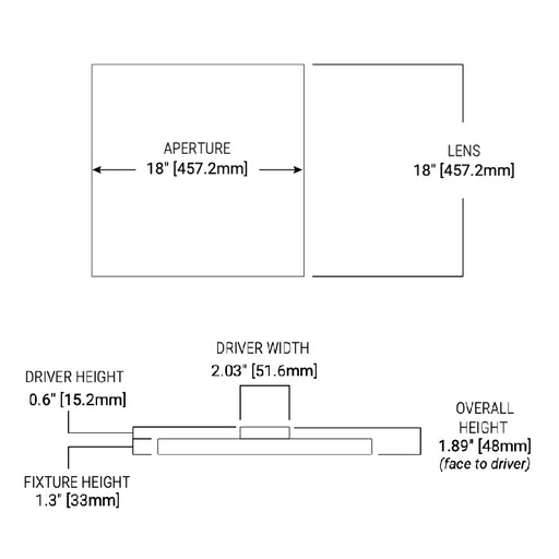 Halo SMX18 18" Square Surface Mount LED Downlight, 5CCT Selectable, 120-277V