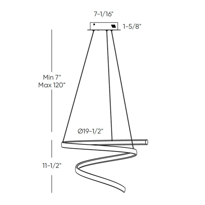 Dals SPR20-CC Helix 1-lt 20" LED Pendant