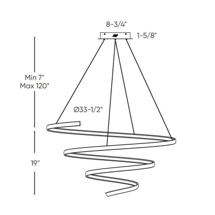 Dals SPR34-CC Helix 1-lt 34" LED Pendant