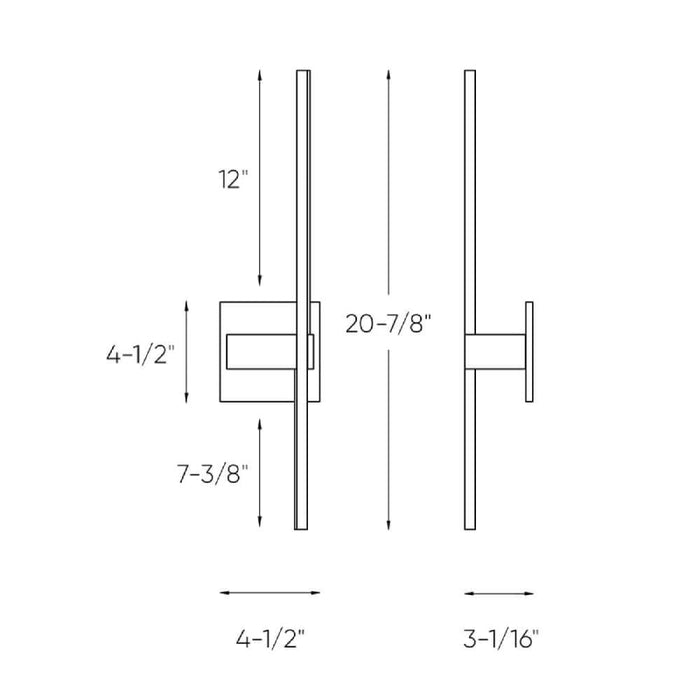 Dals STK21-3K Aries 1-lt 21" Tall LED Wall Sconce