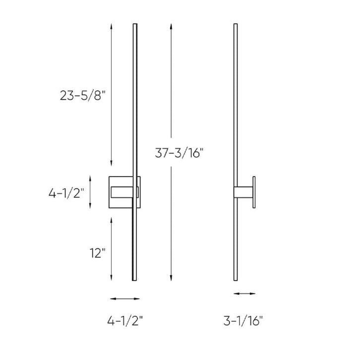 Dals STK37-3K Aries 1-lt 37" Tall LED Wall Sconce