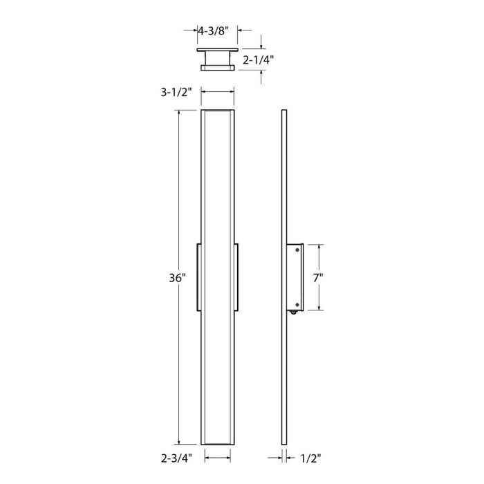 Dals SWS36-CC Gemini 36" Tall LED Outdoor Wall Sconce, 5CCT Selectable