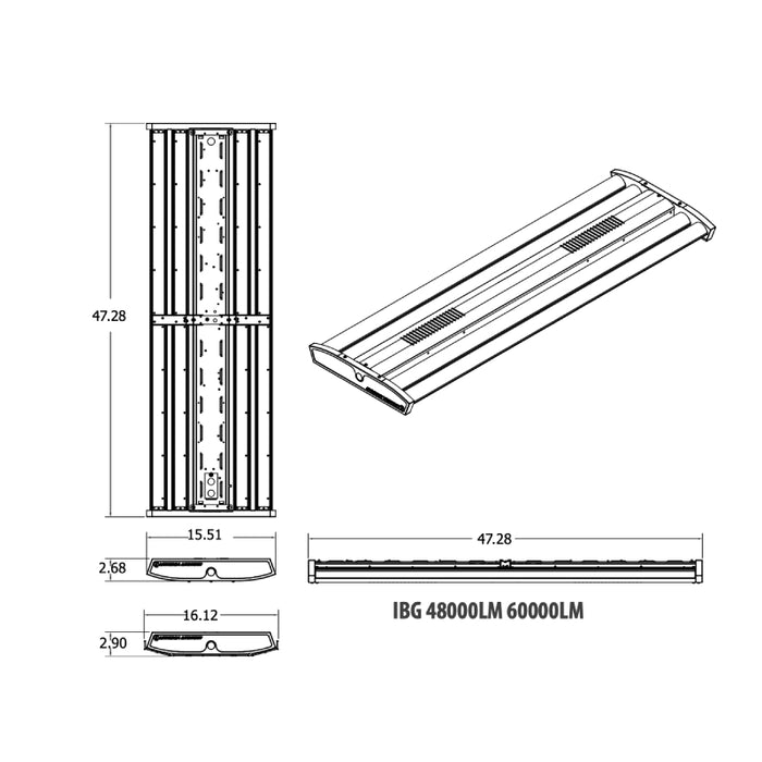 Lithonia IBG 284W LED High Bay, 48000lm, 5000K Dimmable 120-277V