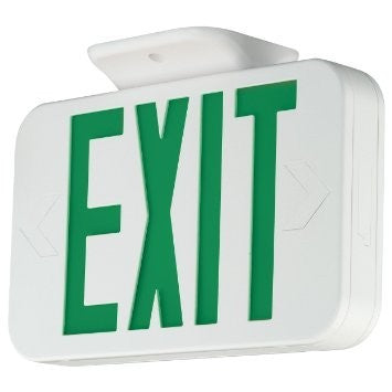 Compass CEG White Thermoplastic LED Emergency Exit Sign NiCad Battery